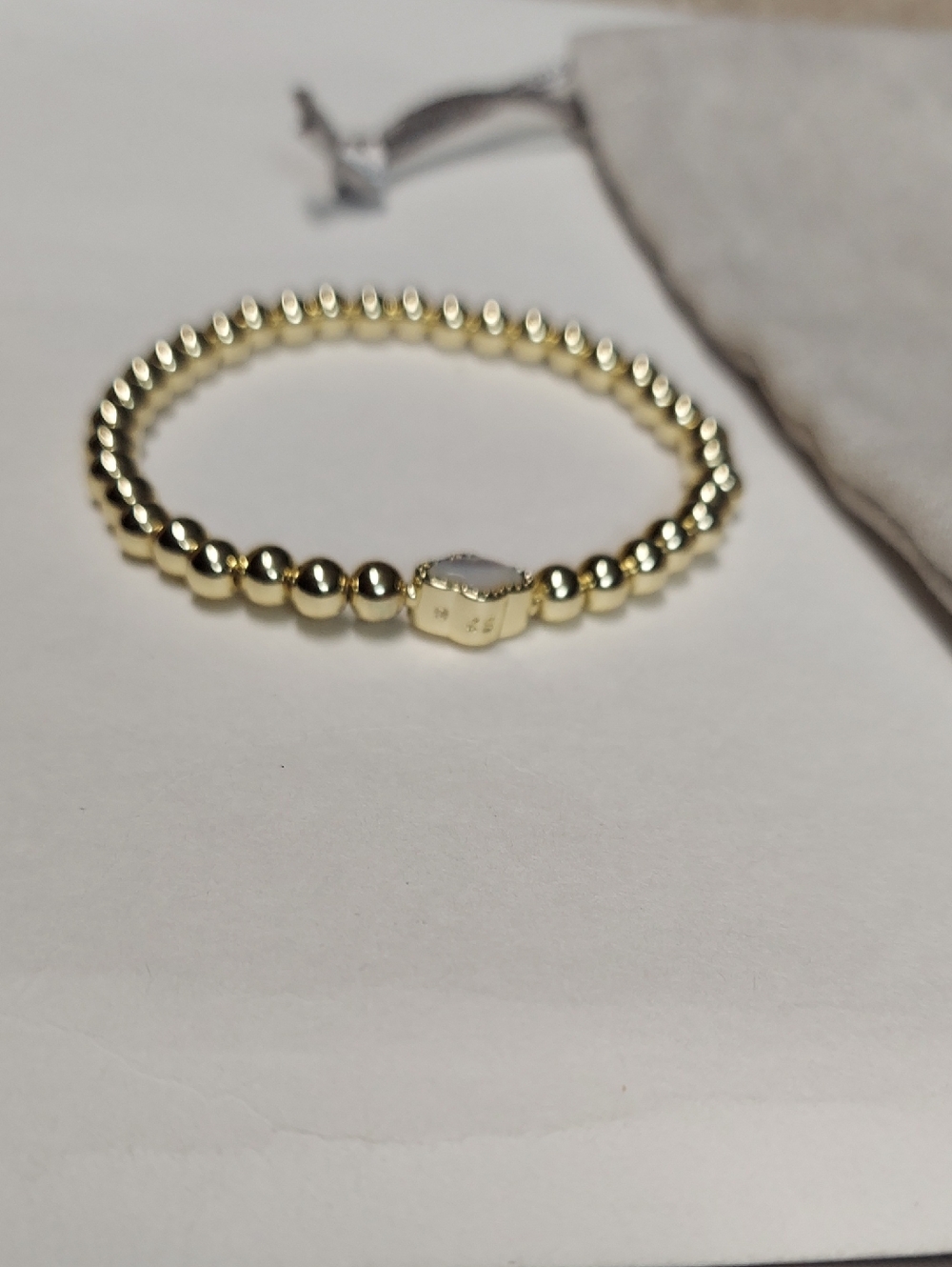 Kendra Scott Abbie Gold BeadedStretch Bracelet - Picture 2 of 4
